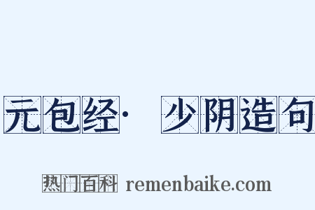 元包经·少阴造句是什么意思的图片